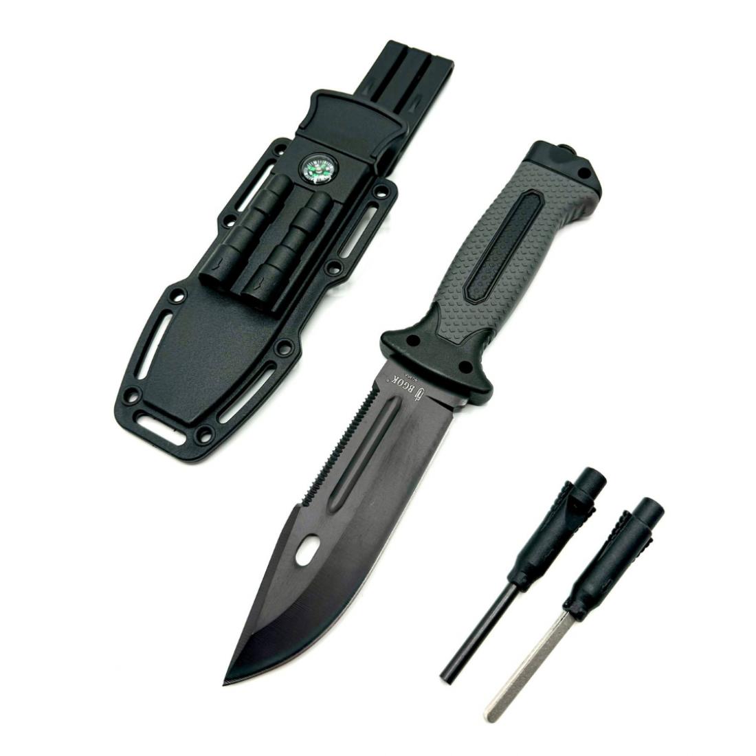 Kit format din Topor, Cutit Multifunctional cu Teaca, Spray Paralizant si Busola