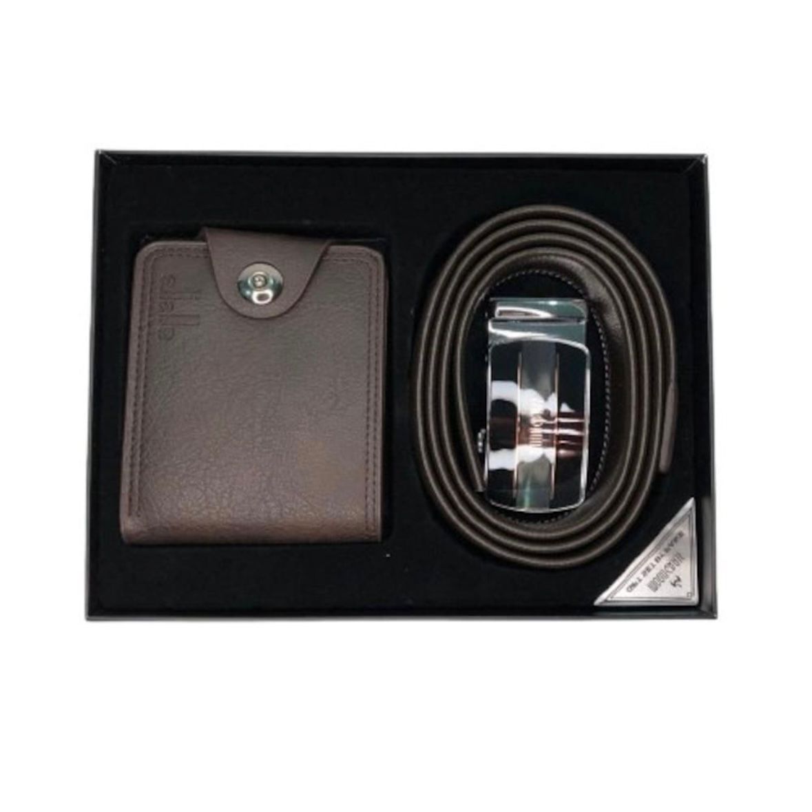 Set cadou Old Brown, 2 piese format din curea si portofel, maro