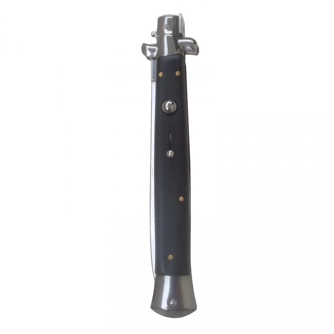 Olasz penge automata tűsarkú kés, 34 cm, fekete