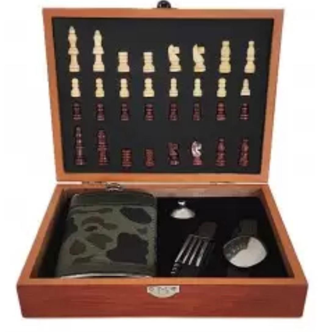 Set Cadou Sah, plosca, cutit si furculita multifunctionala