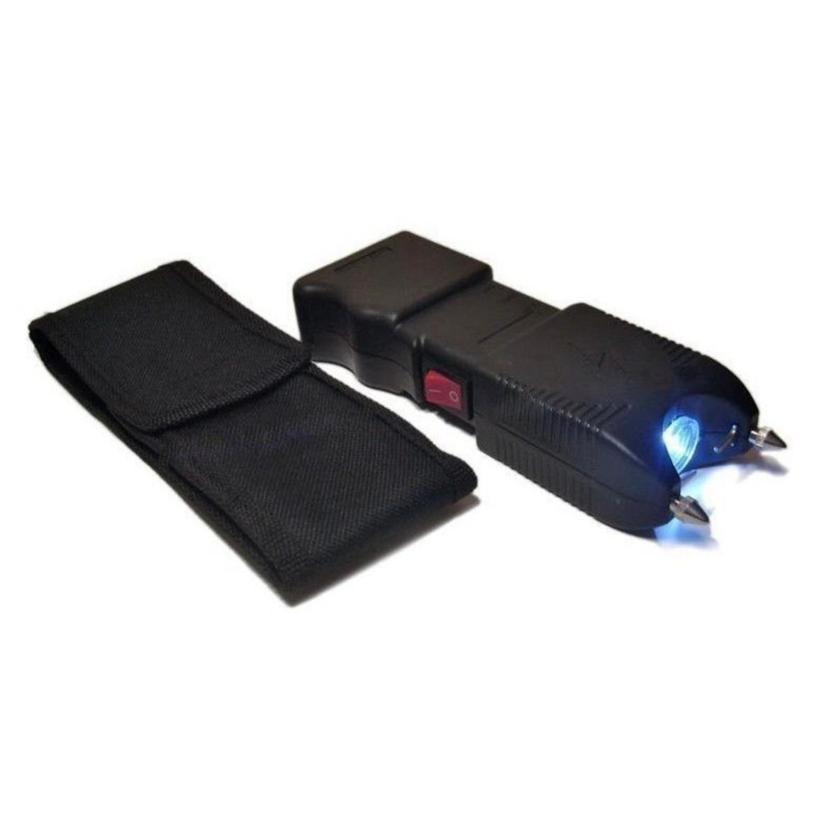 Pachet promo: Set format din Electrosoc TW-10 cu lanterna si alarma + spray pentru autoaparare 20 ml nato + Baston telescopic profesional, 4 segmente, 65 cm, maner burete, full negru