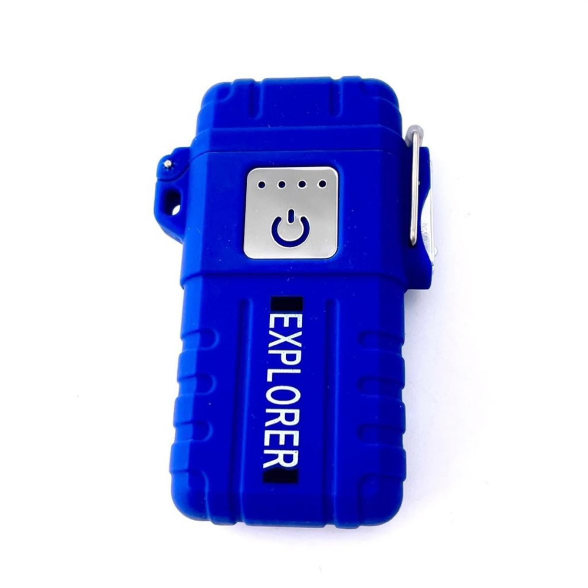 Bricheta Explorer anti-vant Blue Galaxy, touch electronica, incarcare USB, dublu arc, rezistenta la apa