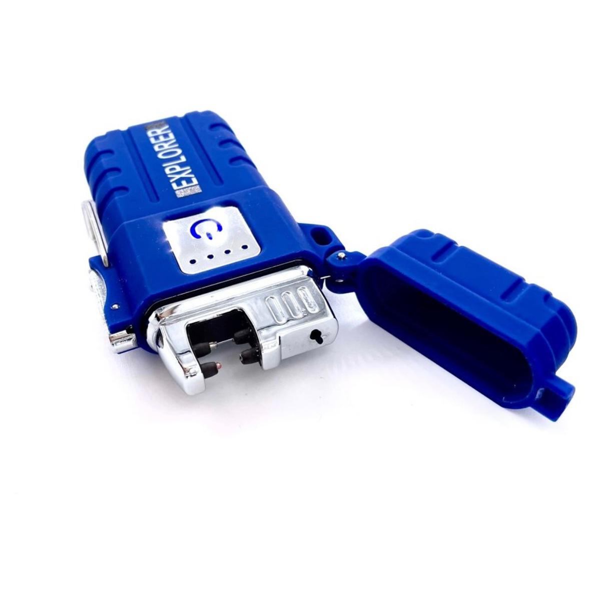 Bricheta Explorer anti-vant Blue Galaxy, touch electronica, incarcare USB, dublu arc, rezistenta la apa