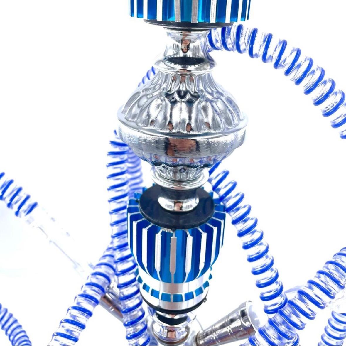 Narghilea Hookah The Lighthouse In The Ocean, cu 2 furtunuri, 55 cm, albastra