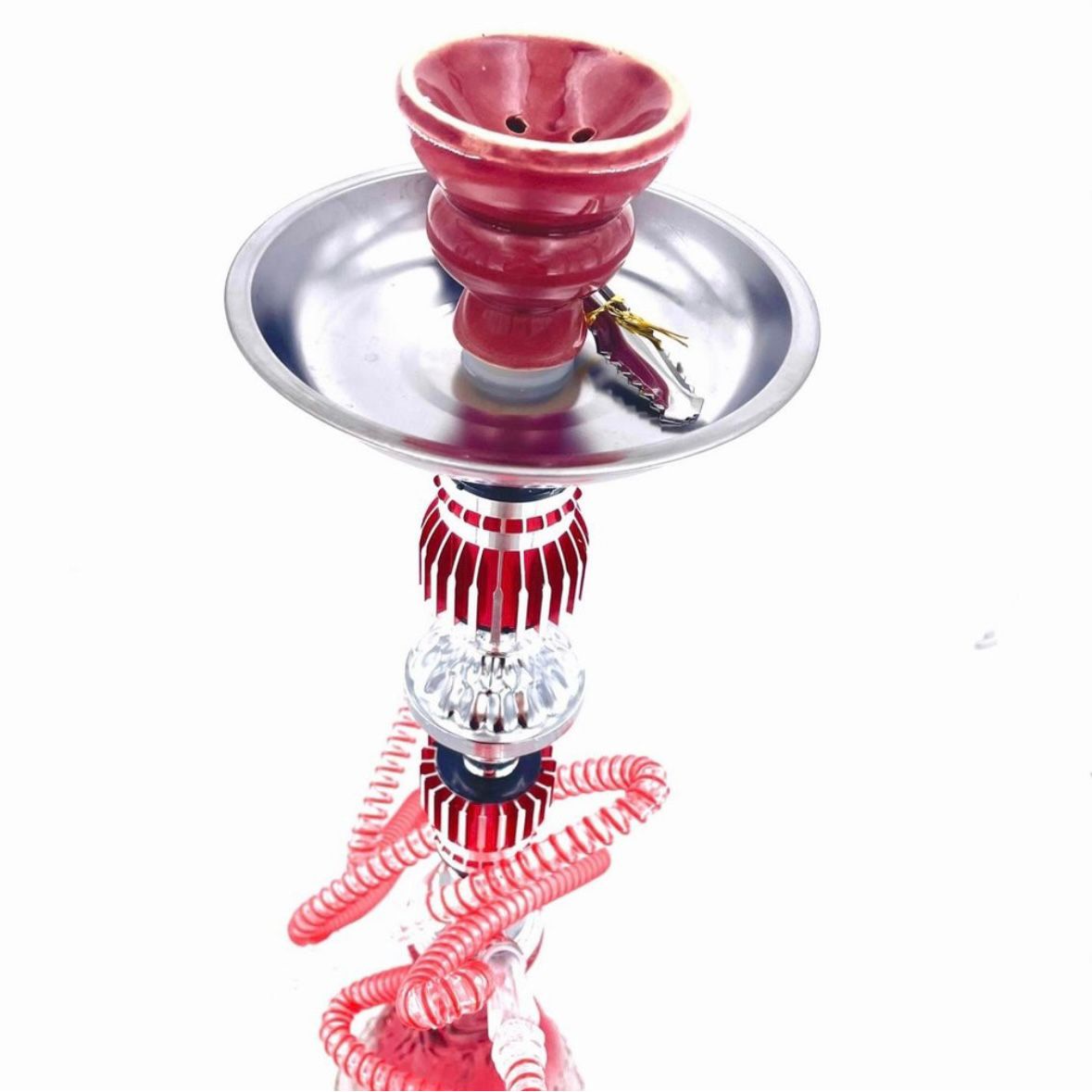 Narghilea Hookah Sweet Cherries, 2 furtunuri, rosie, 55 cm