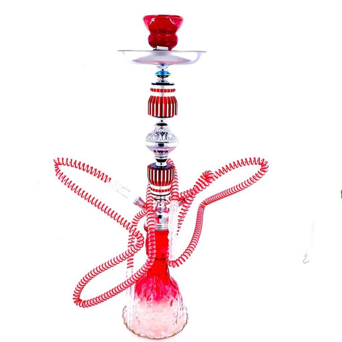 Narghilea Hookah Sweet Cherries, 2 furtunuri, rosie, 55 cm
