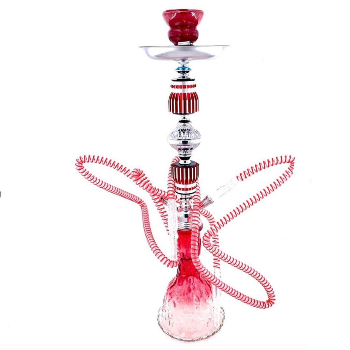 Narghilea Hookah Sweet Cherries, 2 furtunuri, rosie, 55 cm