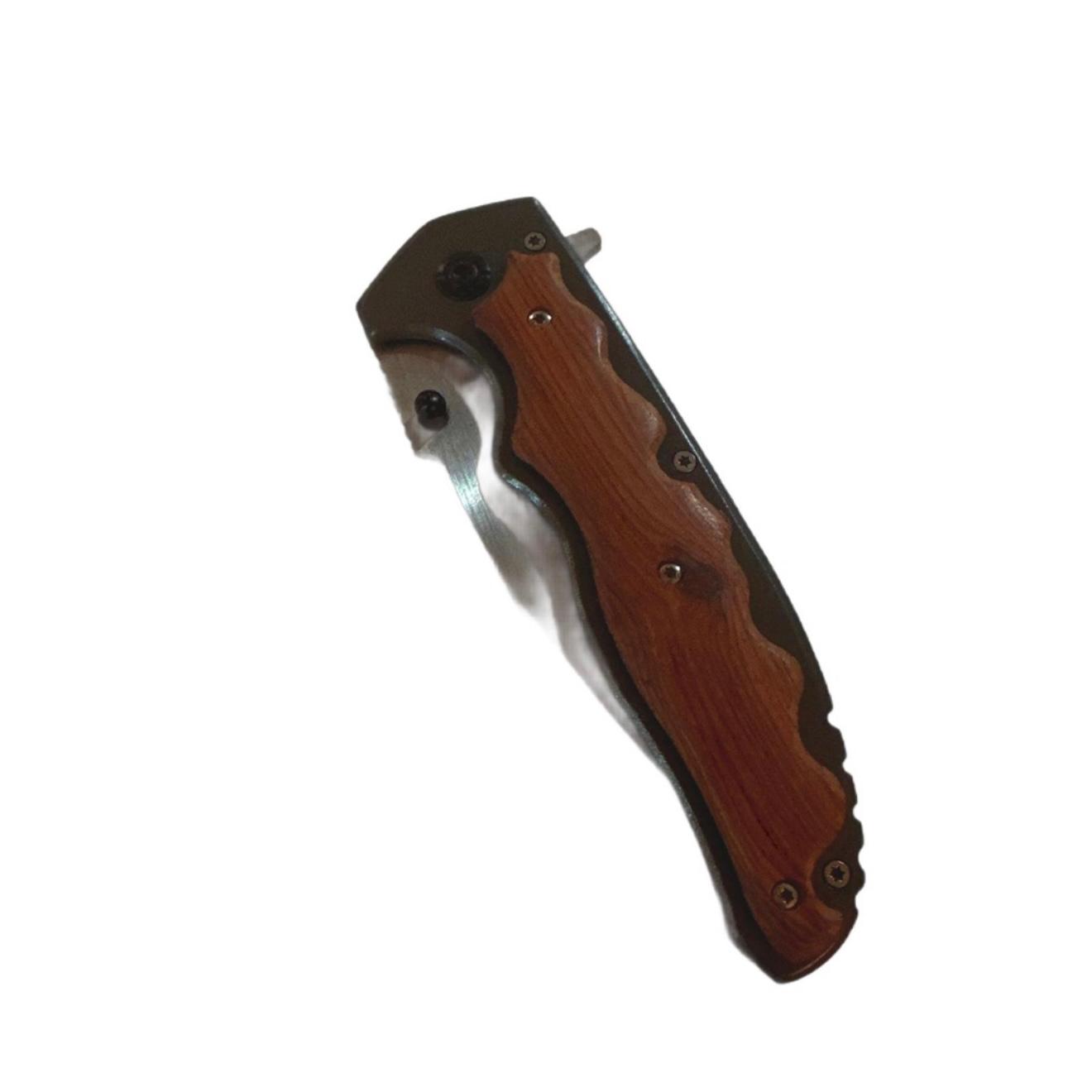 Briceag Bear Hunter cu Insertii de Lemn, 23 cm, otel