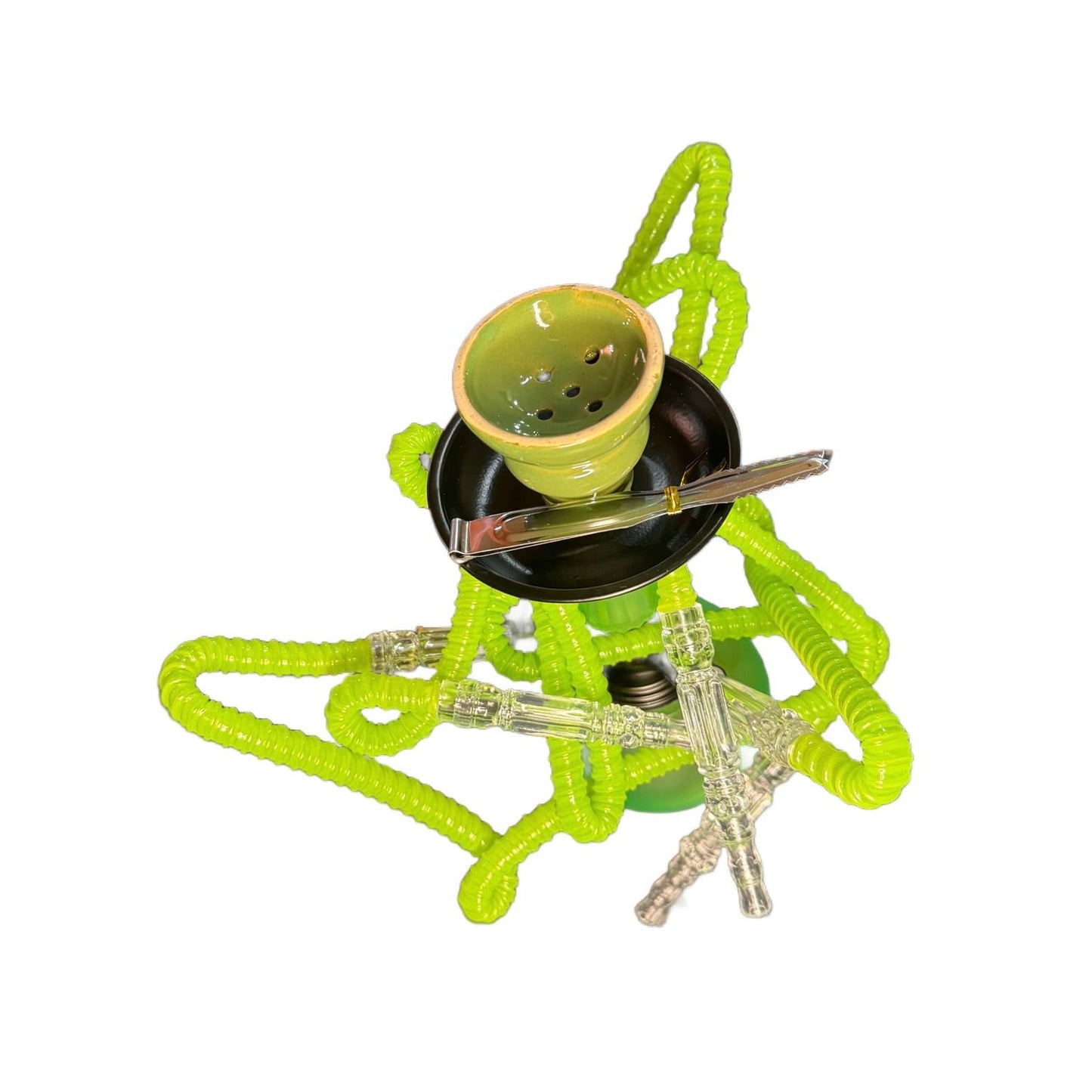 Narghila Emerald cu 3 furtunuri, 28 cm, verde