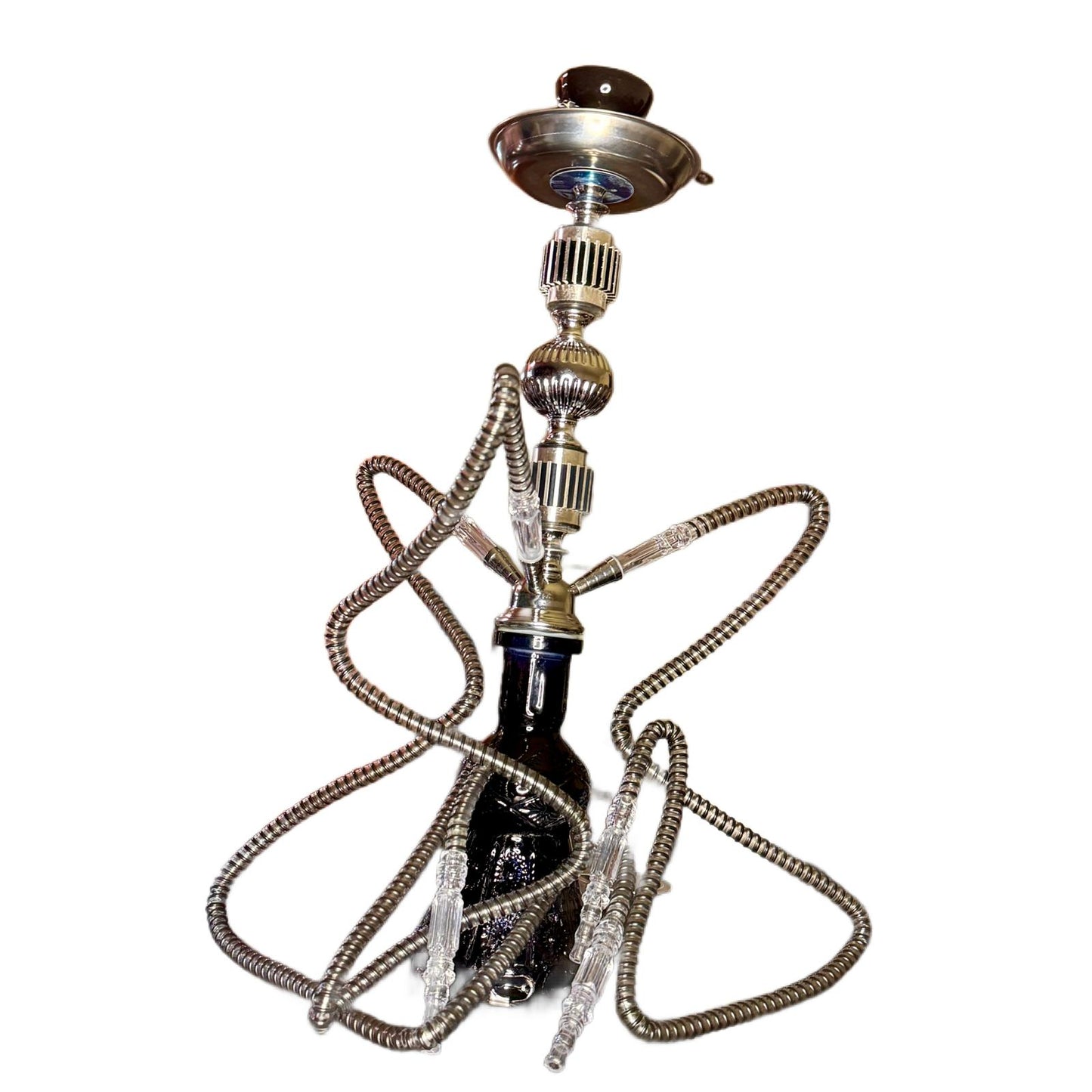 Narghlea Hookah Black Power, cu 3 furtunuri, 55 cm, neagra
