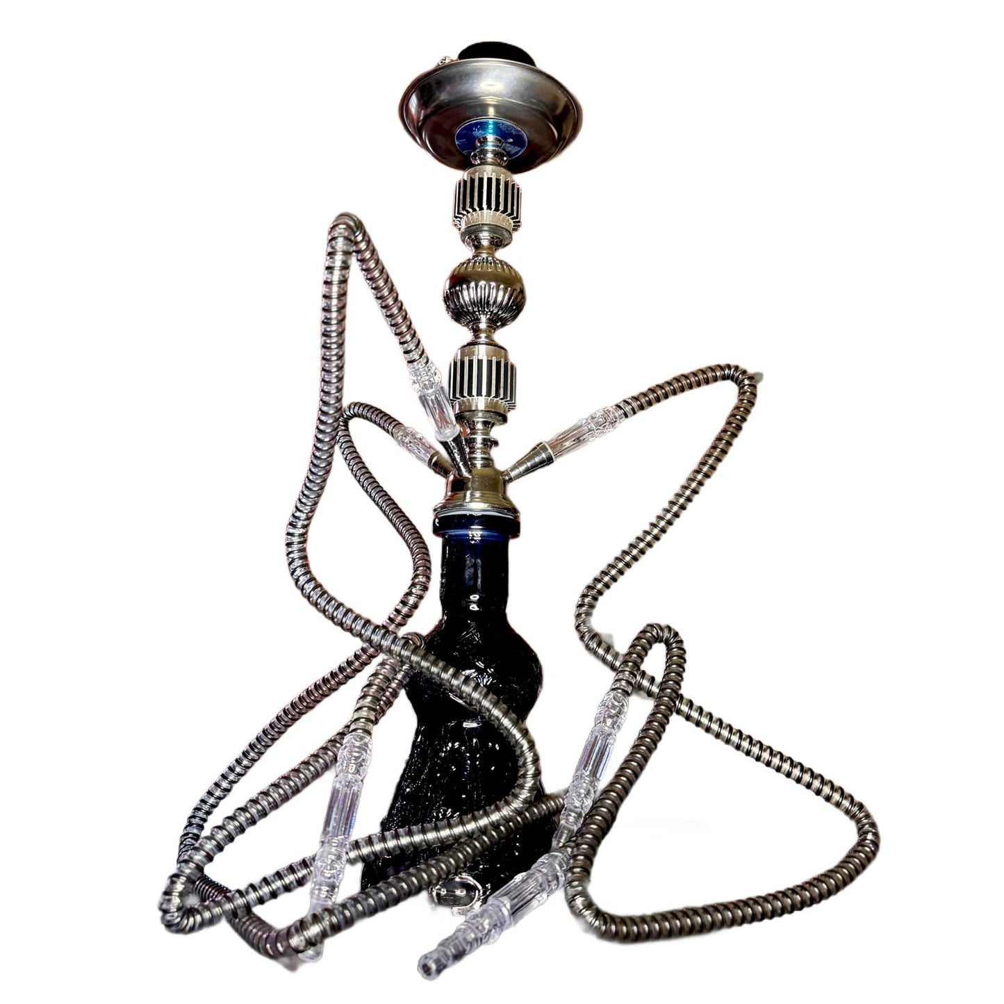 Narghlea Hookah Black Power, cu 3 furtunuri, 55 cm, neagra