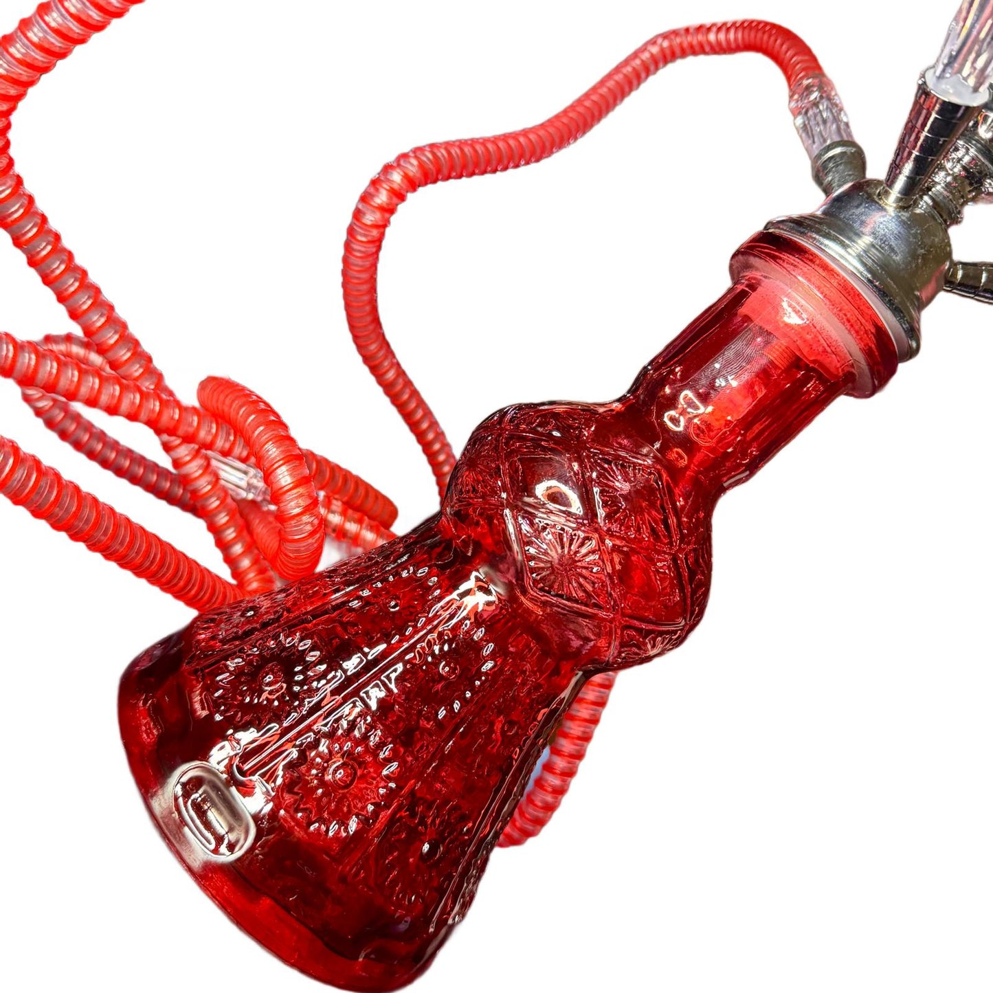 Narghila Hookah Red Spider, cu 3 furtunuri, 55 cm, rosie