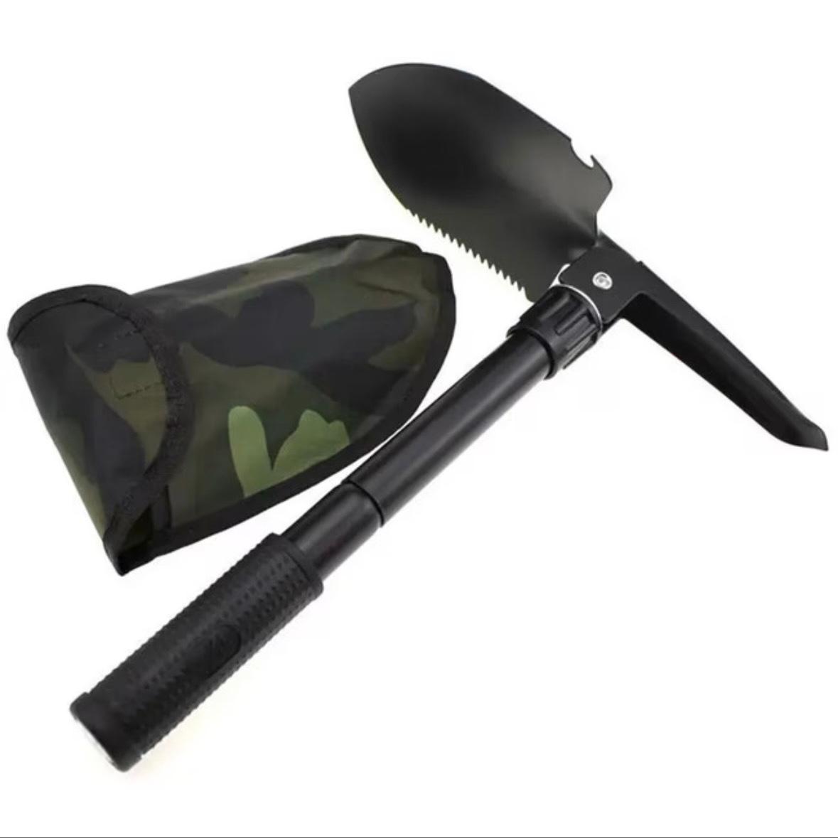 Kit complet pentru camping si drumetii format din Lopata, binoclu 30x60, spray paralizant 20 ml si busola