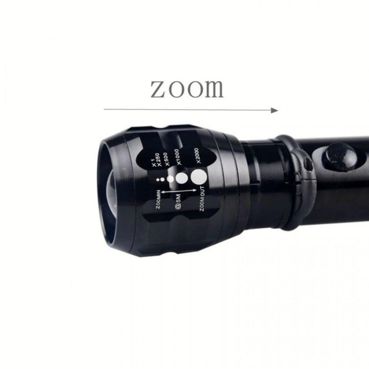Lanterna cu baterii de mare putere, aliaj de inalta rezistenta, functie zoom, LED XPE, 30 cm