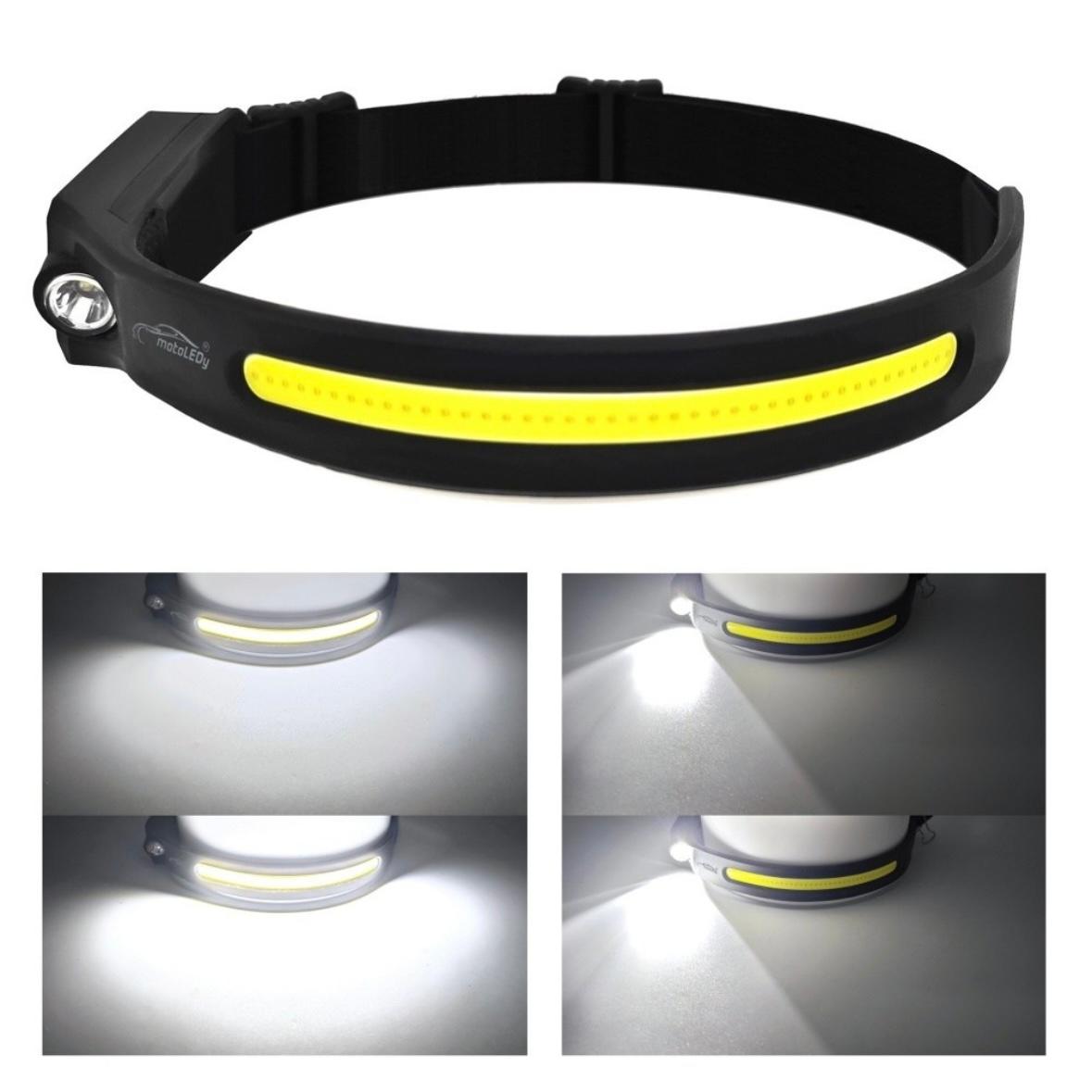 Lampa frontala - COB + LED, senzor de miscare, 400lm,baterie puternica 2x 8h de functionare