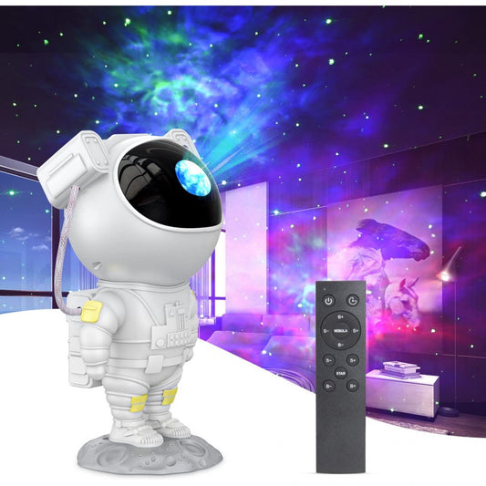Proiector de Stele Astronaut LED, Lampa de Veghe pentru Copii, reglare 360, Alb