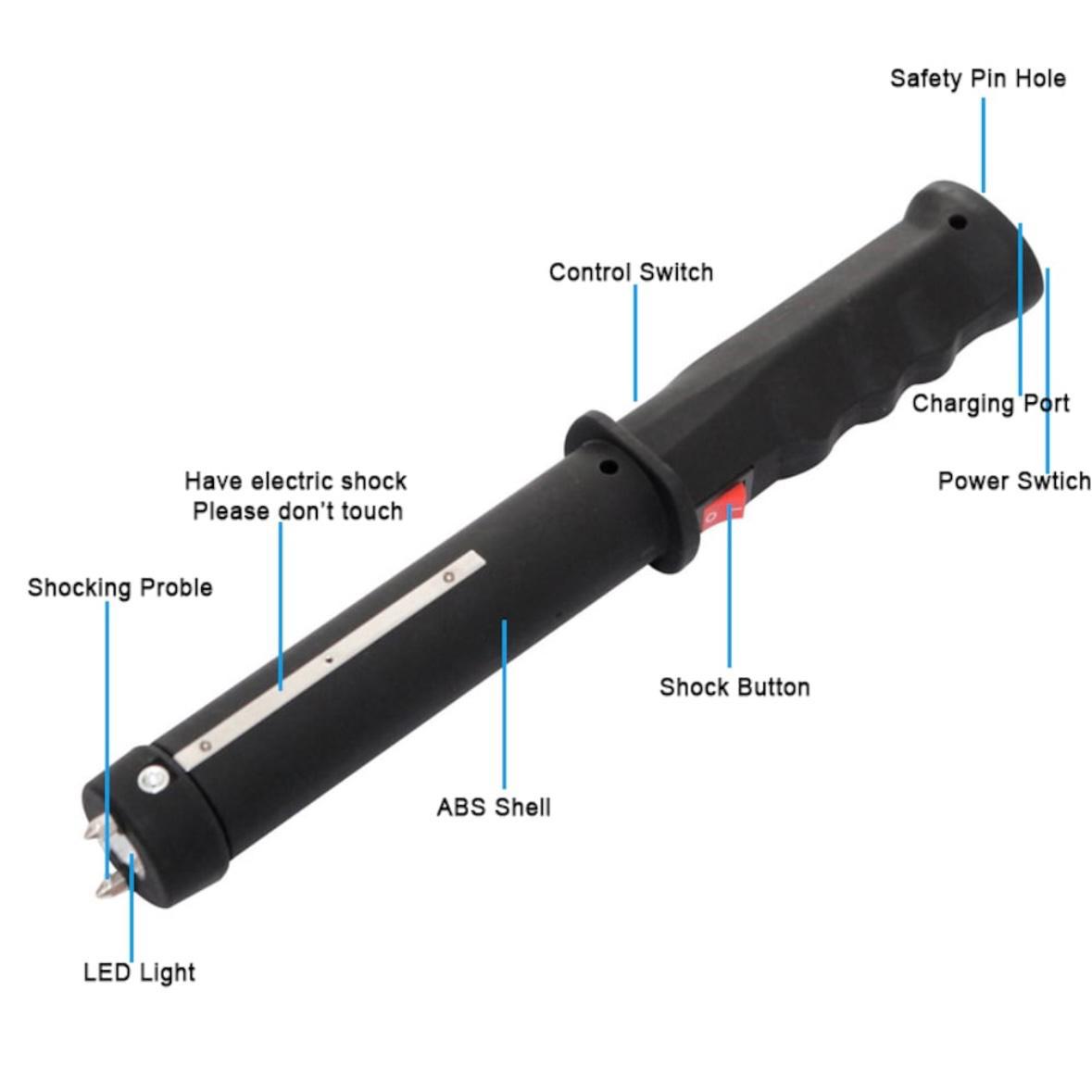 Baton with Electroshock, flashlight and siren TW-809
