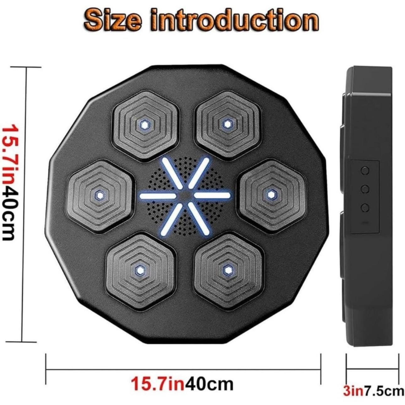 Tinta lovituri Box cu Difuzor incorporat, Montabil pe perete, Conexiune Bluetooth, Iluminare LED pentru zona de lovire, Pentru Copii si Adulti