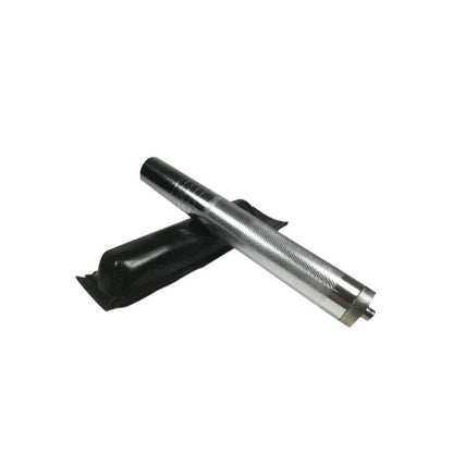 Steel Telescopic Cane, 64 cm, 4 Sections, Silver, Leather Cover with Belt Clip, 64 cm