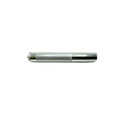 Steel Telescopic Cane, 64 cm, 4 Sections, Silver, Leather Cover with Belt Clip, 64 cm