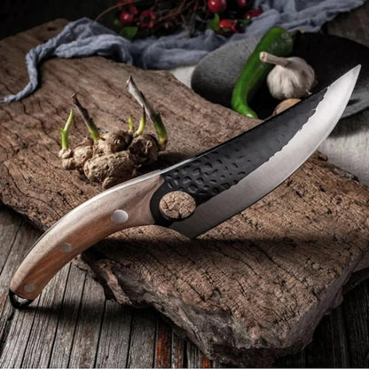 Professional Japanese butcher's knife, Hand forged, universal, steel, 27 cm