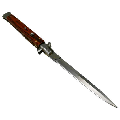 Italian Blade Automatic Stiletto Knife, 34 cm, mahogany