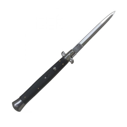 Olasz penge automata tűsarkú kés, 34 cm, fekete