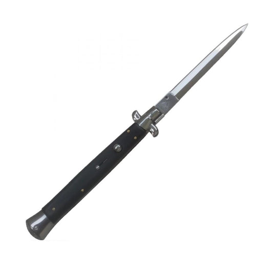 Olasz penge automata tűsarkú kés, 34 cm, fekete