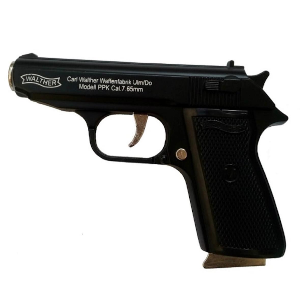 Bricheta antivant tip pistol Walther, briceag incorporat, negru