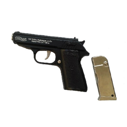 Bricheta antivant tip pistol Walther, briceag incorporat, negru