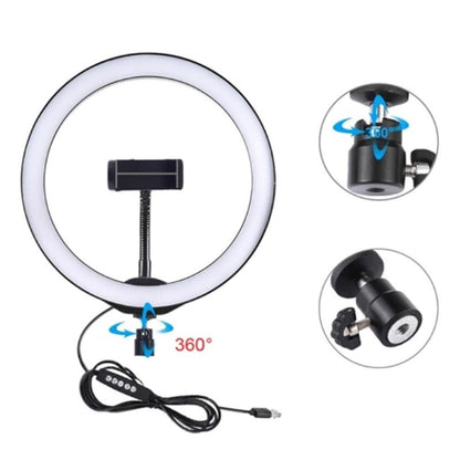 Stand Trepied 3 Intensitati De Lumina LED Inel 10.2" Cu Functie RGBW - 15W, 6000-6500k