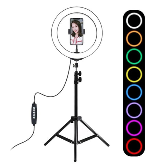 Stand Trepied 3 Intensitati De Lumina LED Inel 10.2" Cu Functie RGBW - 15W, 6000-6500k