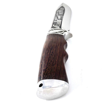 Cutit de vanatoare Wolf Legend 30 cm, teaca material textil, maro inchis