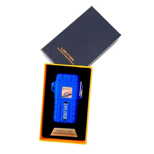 Bricheta Explorer anti-vant Blue Galaxy, touch electronica, incarcare USB, dublu arc, rezistenta la apa