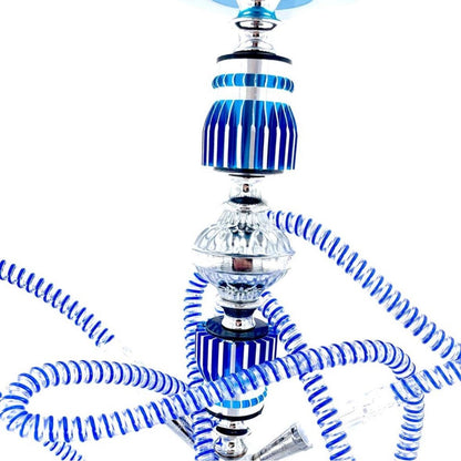 Narghilea Hookah The Lighthouse In The Ocean, cu 2 furtunuri, 55 cm, albastra