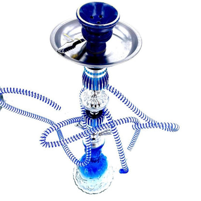 Narghilea Hookah The Lighthouse In The Ocean, cu 2 furtunuri, 55 cm, albastra