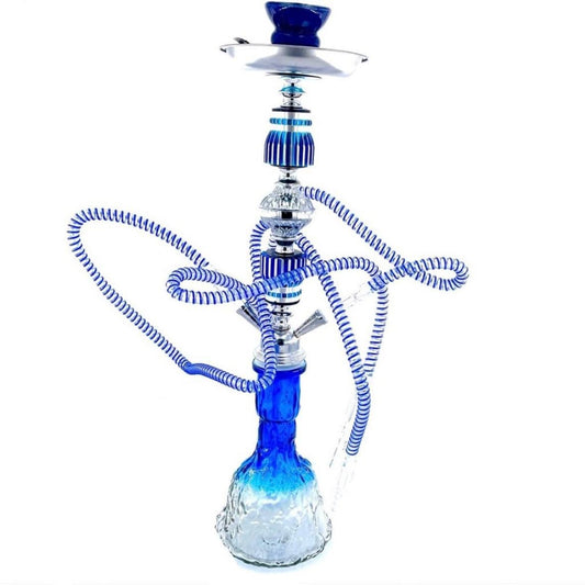 Narghilea Hookah The Lighthouse In The Ocean, cu 2 furtunuri, 55 cm, albastra