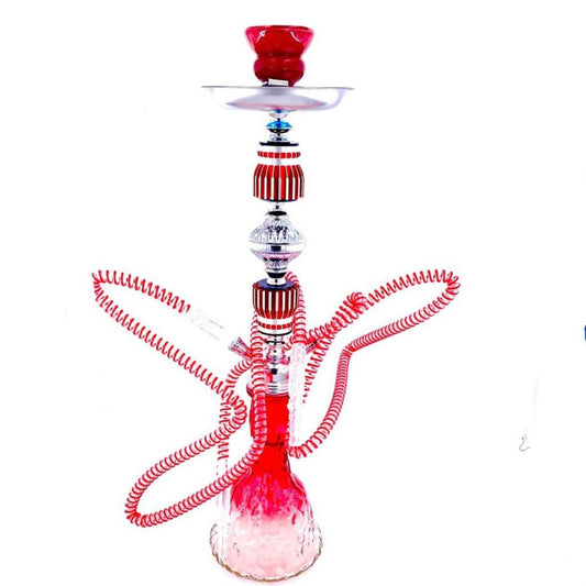 Narghilea Hookah Sweet Cherries, 2 furtunuri, rosie, 55 cm
