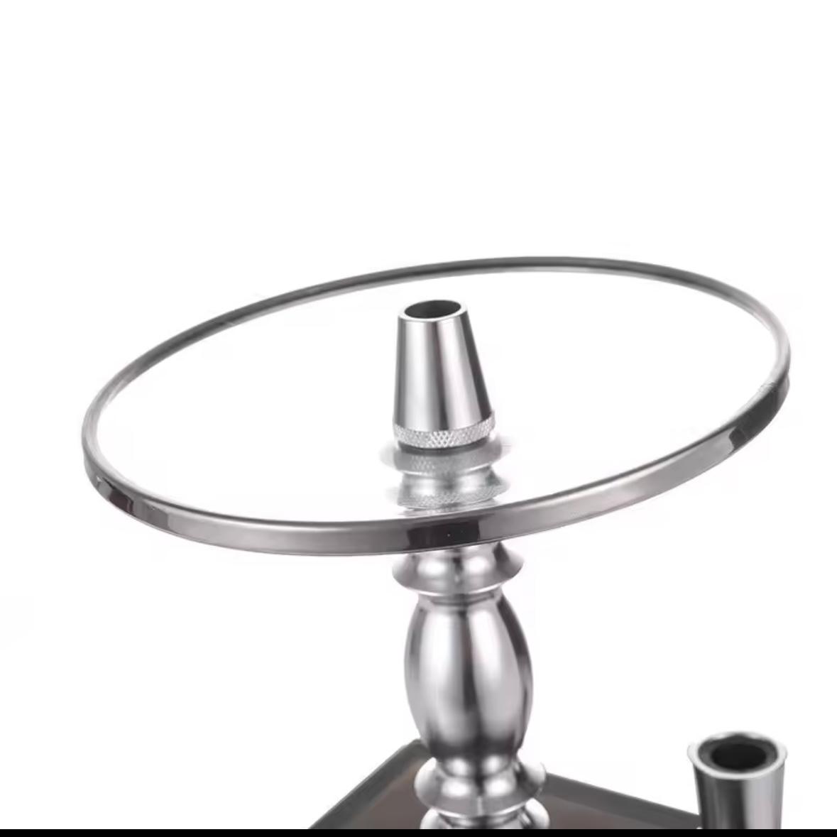 Narghilea Hookah Ice Cub, acril, 33 cm, 2 furtunuri, negru