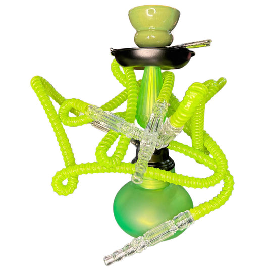 Narghila Emerald cu 3 furtunuri, 28 cm, verde