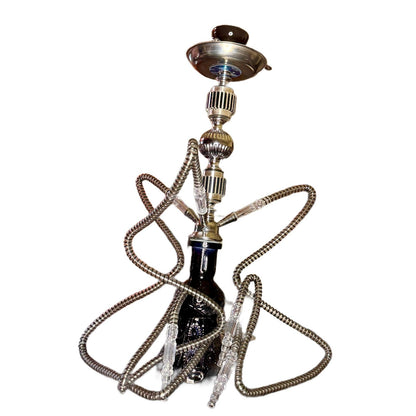 Narghlea Hookah Black Power, cu 3 furtunuri, 55 cm, neagra