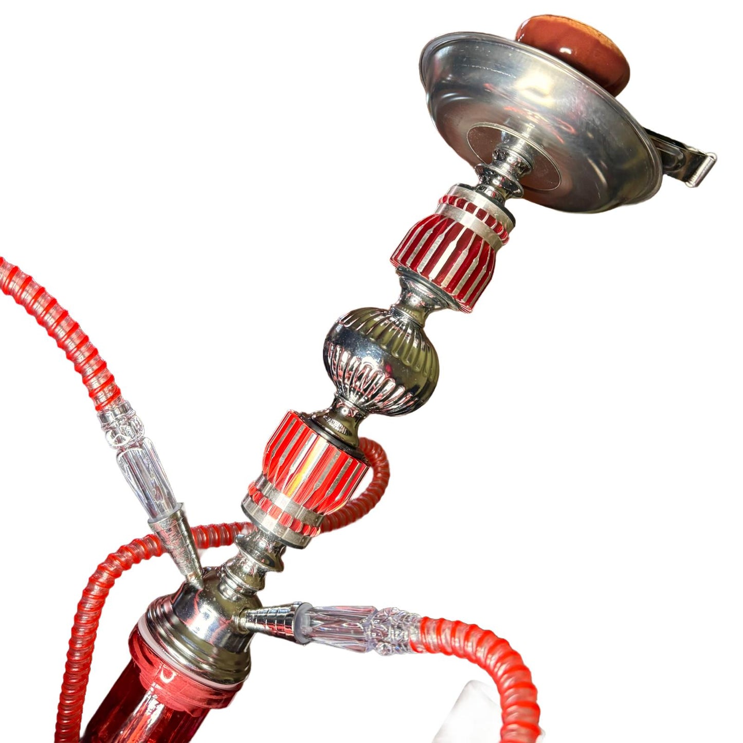 Narghila Hookah Red Spider, cu 3 furtunuri, 55 cm, rosie