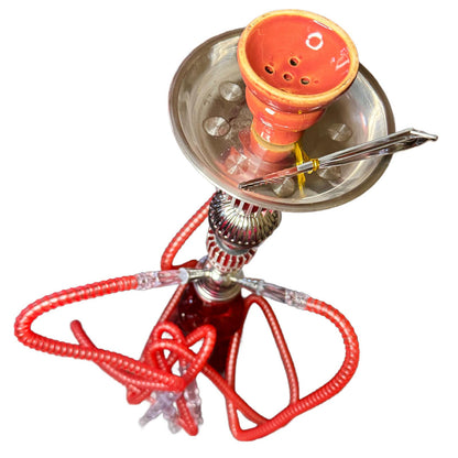 Narghila Hookah Red Spider, cu 3 furtunuri, 55 cm, rosie