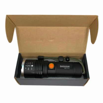 Lanterna LED BX-P10, aluminiu, zoom reglabil, cablu USB