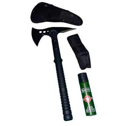 Kit format din Topor Tomahawk Steel, 39 cm si Spray Autoaparare NATO, 11m ml