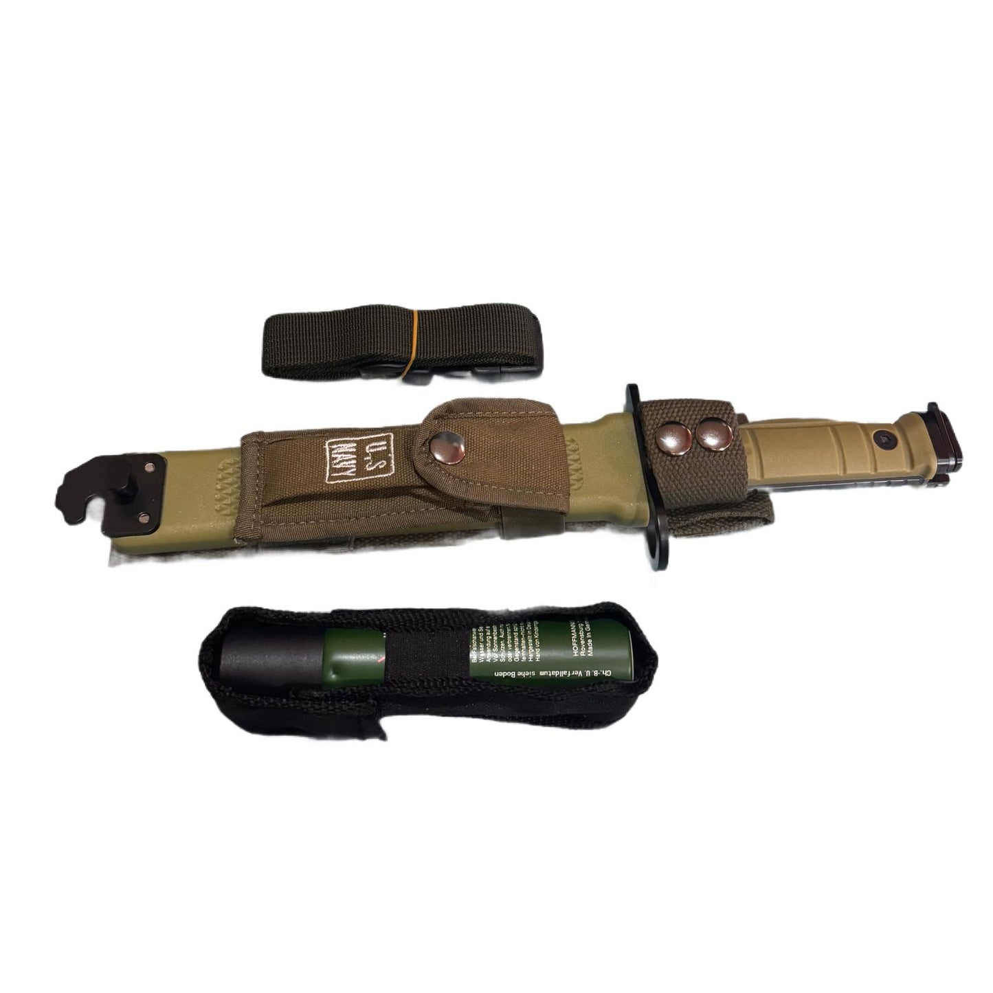 Kit format din Cutit Baioneta Hunter si Spray Autoaparare 110 ml