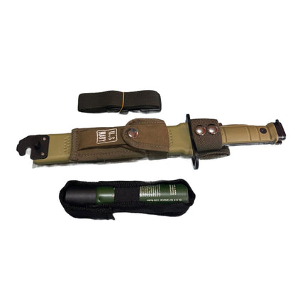 Kit format din Cutit Baioneta Hunter si Spray Autoaparare 110 ml