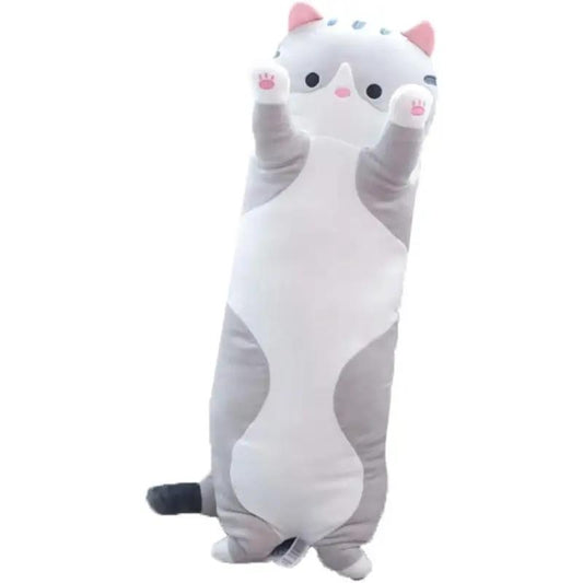 Jucarie de Plus Pisica Adorabila, gri, 70 cm