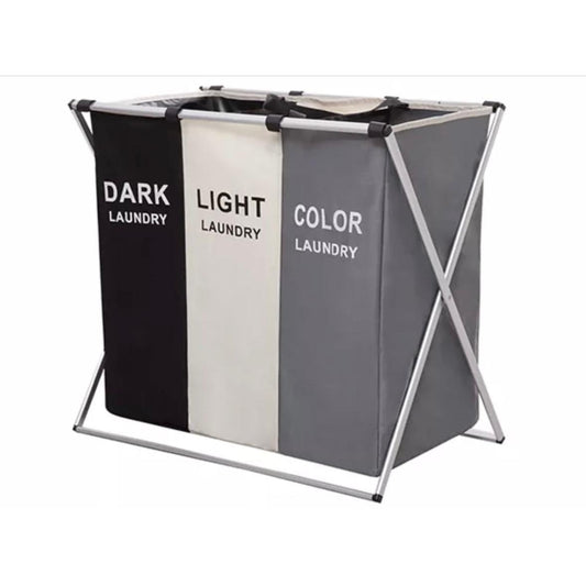 Cos de rufe cu 3 compartimente, whstr1A, cadru aluminiu, 62 x 34 x 56 cm, 135L