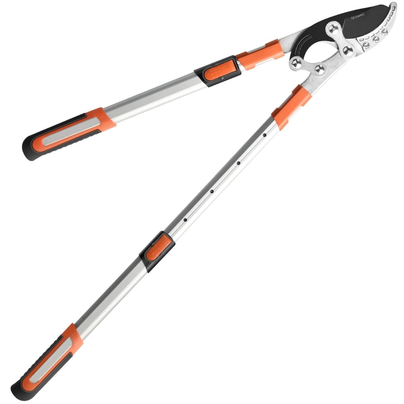 Foarfeca extensibila pentru taiat crengi groase, max 50 mm, 68-104cm, manere cauciuc, aluminiu, portocaliu